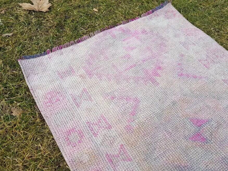 Vintage Turkish hallway rug 74x440 cm