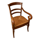 Empire armchair in solid walnut, early 19th century