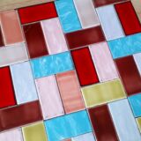 Table low 1950 ceramic multicolor vintage