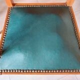 green leather bridge chairs