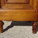 Walnut dressing table with mirror, storage and marble.