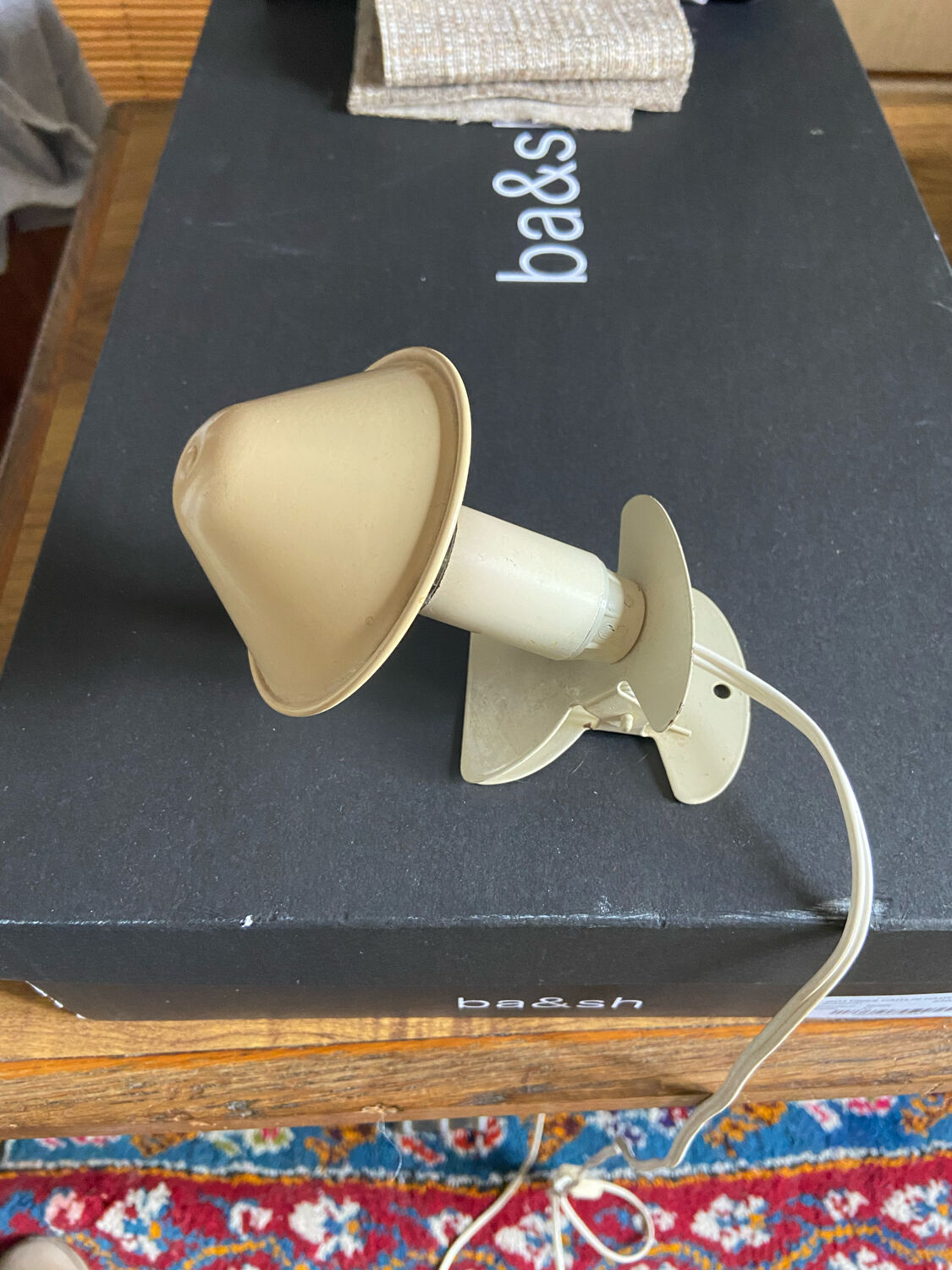 Vintage mushroom clip lamp