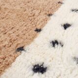 Moroccan polka dot hallway, white and brown beni ourain rug, berber design