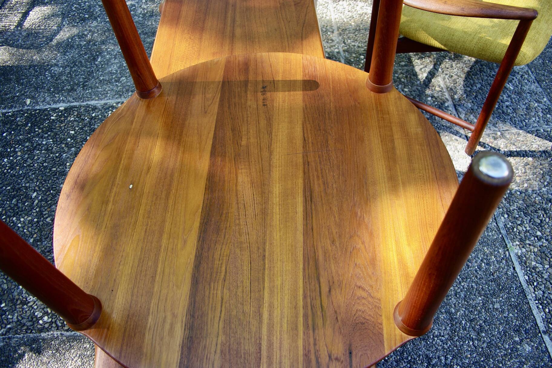 Organic round coffee table in solid teak by john boné for michael laursen denmark 1960