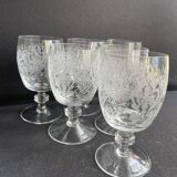 6 verres cristal gravé