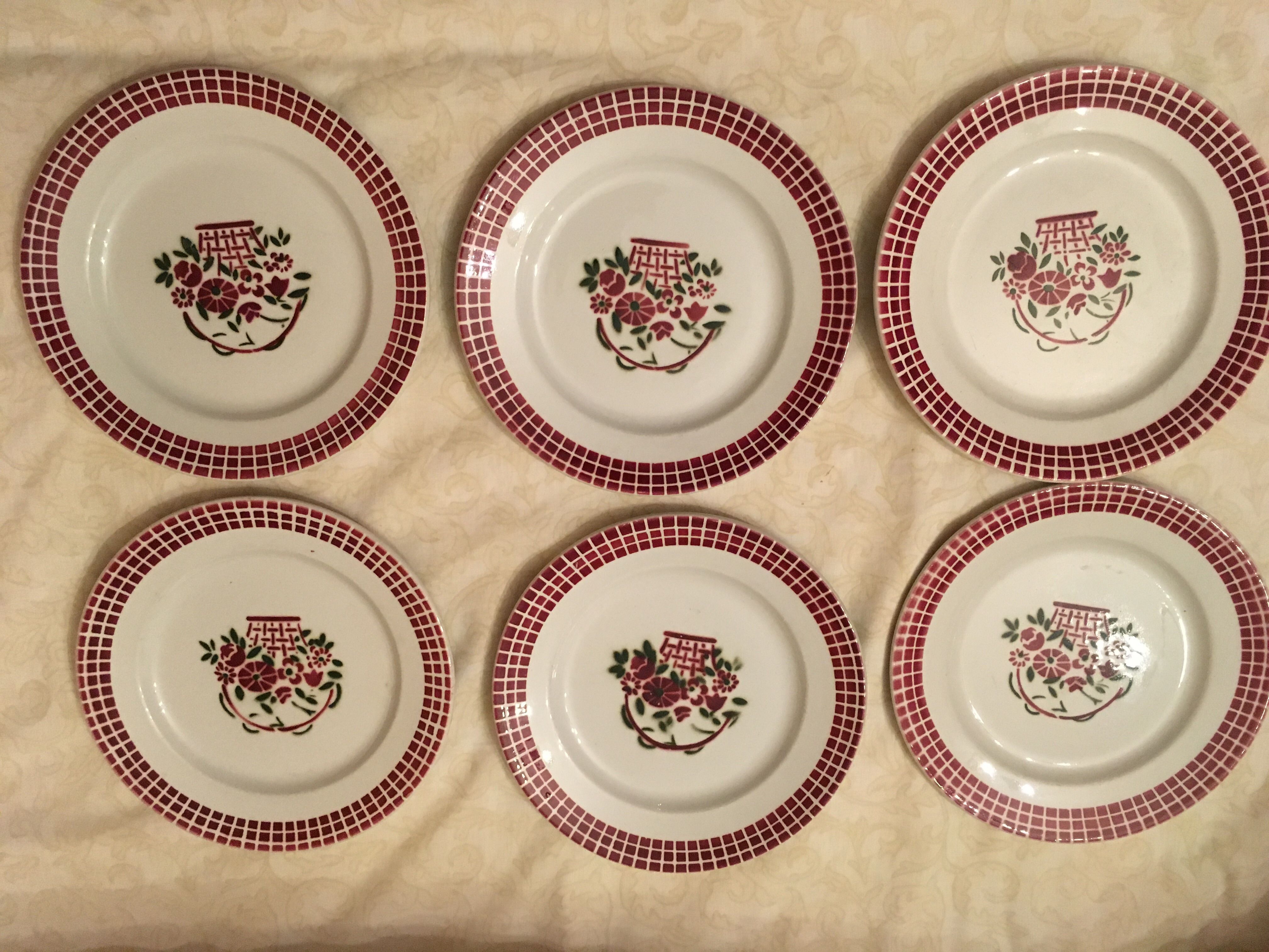 6 earthenware dessert plates