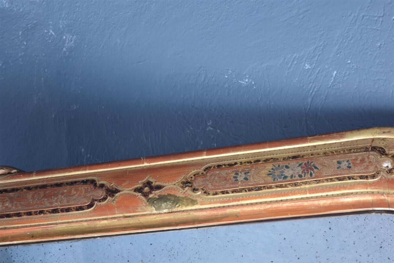 Mirror in wood and gilded stucco and polychrome Napoleon III 95x130cm