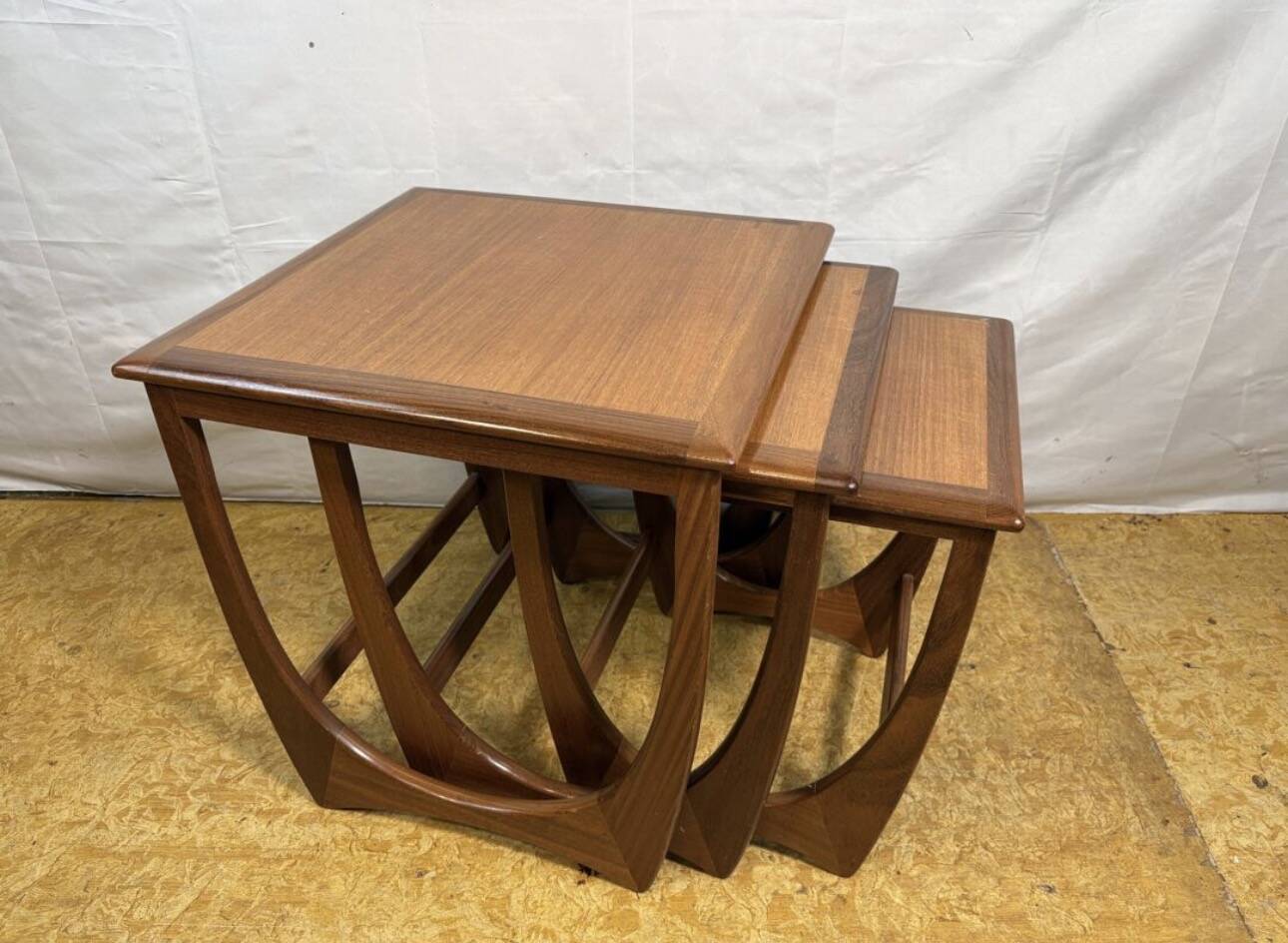 Mid- century retro vintage teak nest of tables by g plan 1960 Danish Design