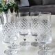 Lot 6 flûtes à champagne, cristal de Lorraine. Motifs losanges/croisillons. Haut 16 cm