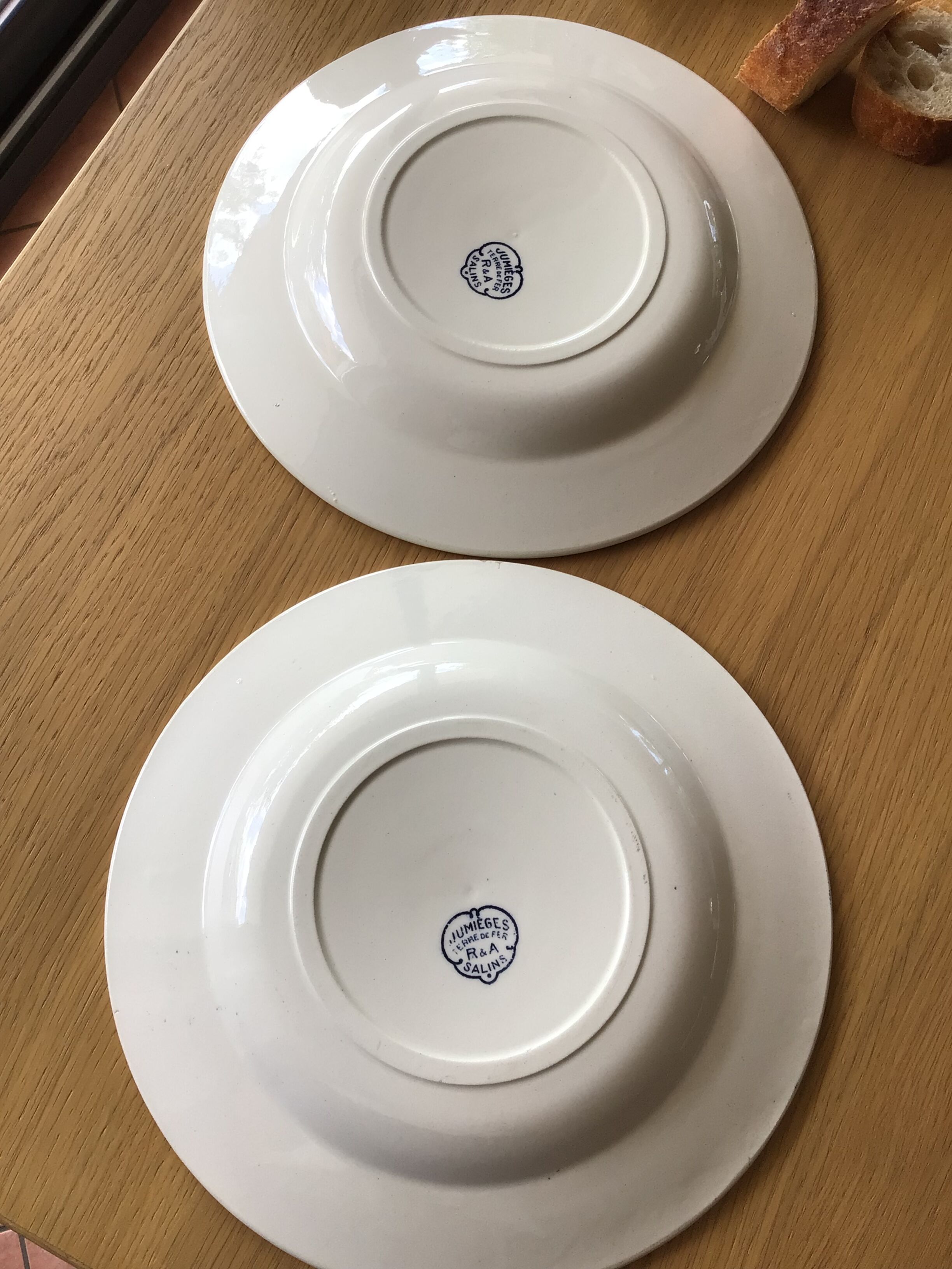 2 flat plates iron earth salins navy blue jumièges