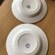 2 assiettes plates terre de fer salins jumièges bleu marine
