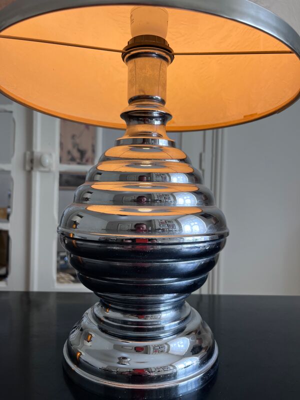 Lampe en métal chromé années 70