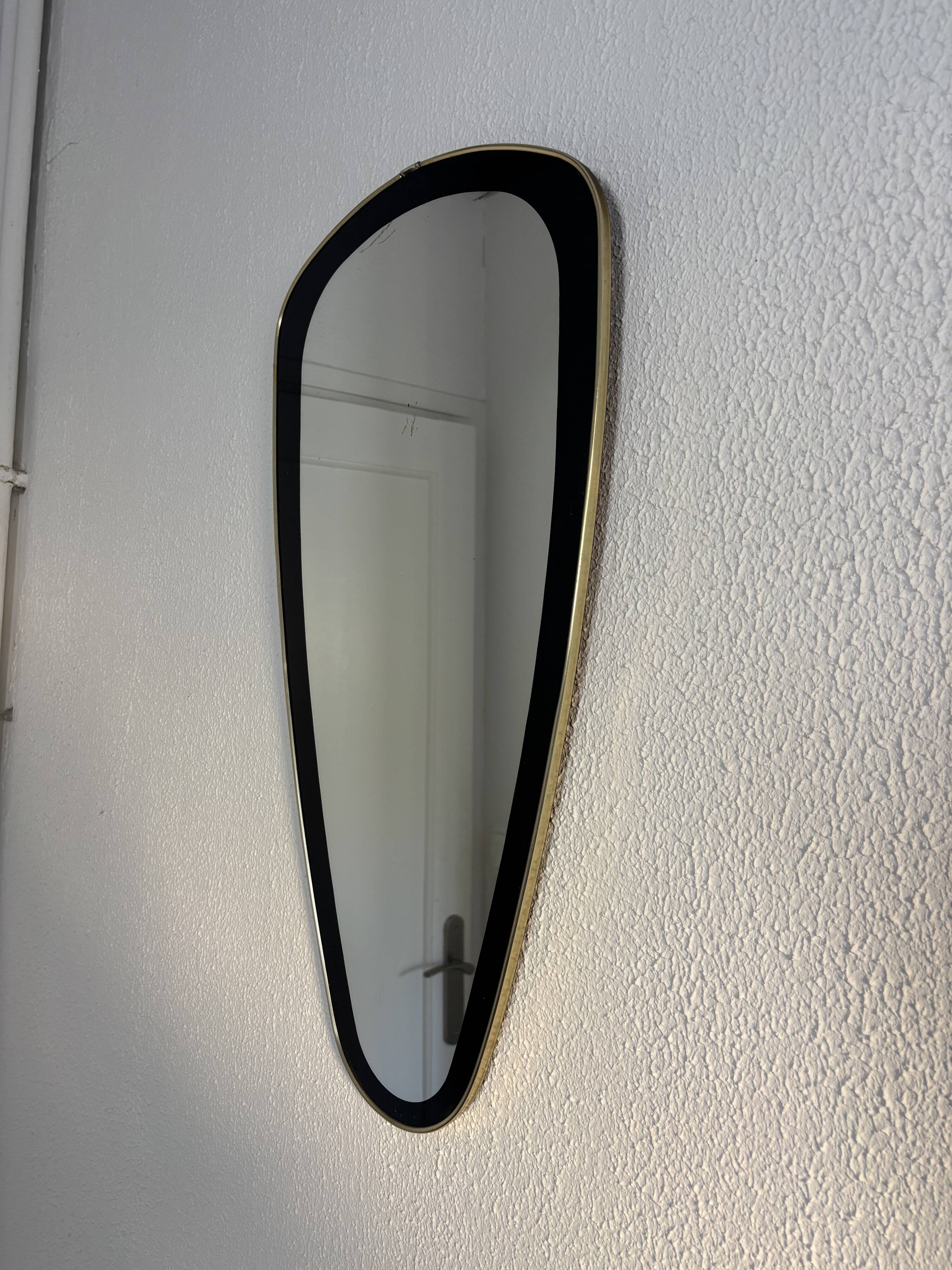 Vintage 1960 asymmetrical mirror - 69 x 35 cm