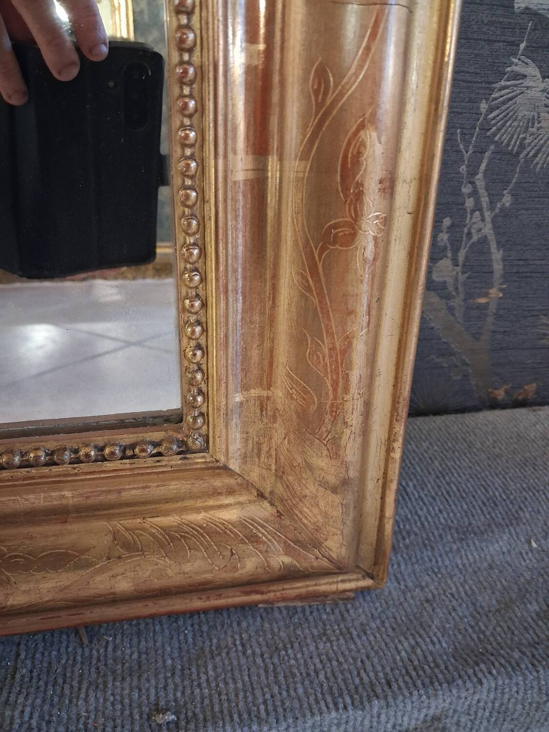 Louis Philippe period mirror 138 x 83 cm