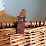 Malle panier à pique-nique anglais en rotin osier
