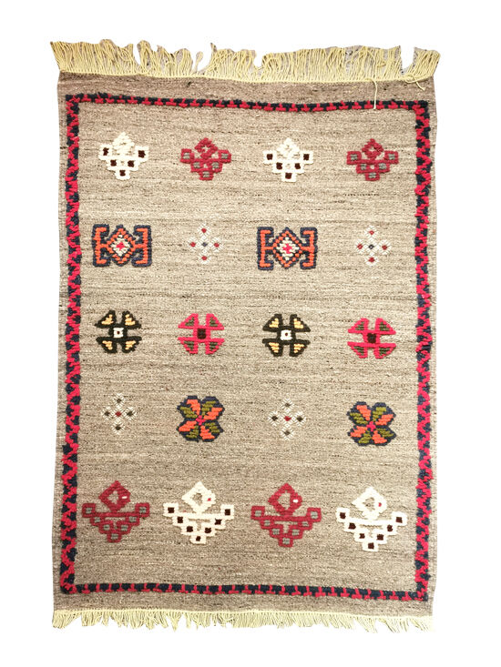 Carpet in gray wool 100x70cm