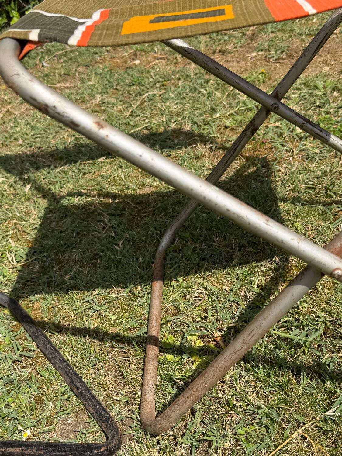 Pair of vintage folding camping chairs - BHV Paris (1970s)