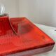 Vintage Square Red Ceramic Fat Lava Wall Lamp by Hustadt Leuchten, Germany