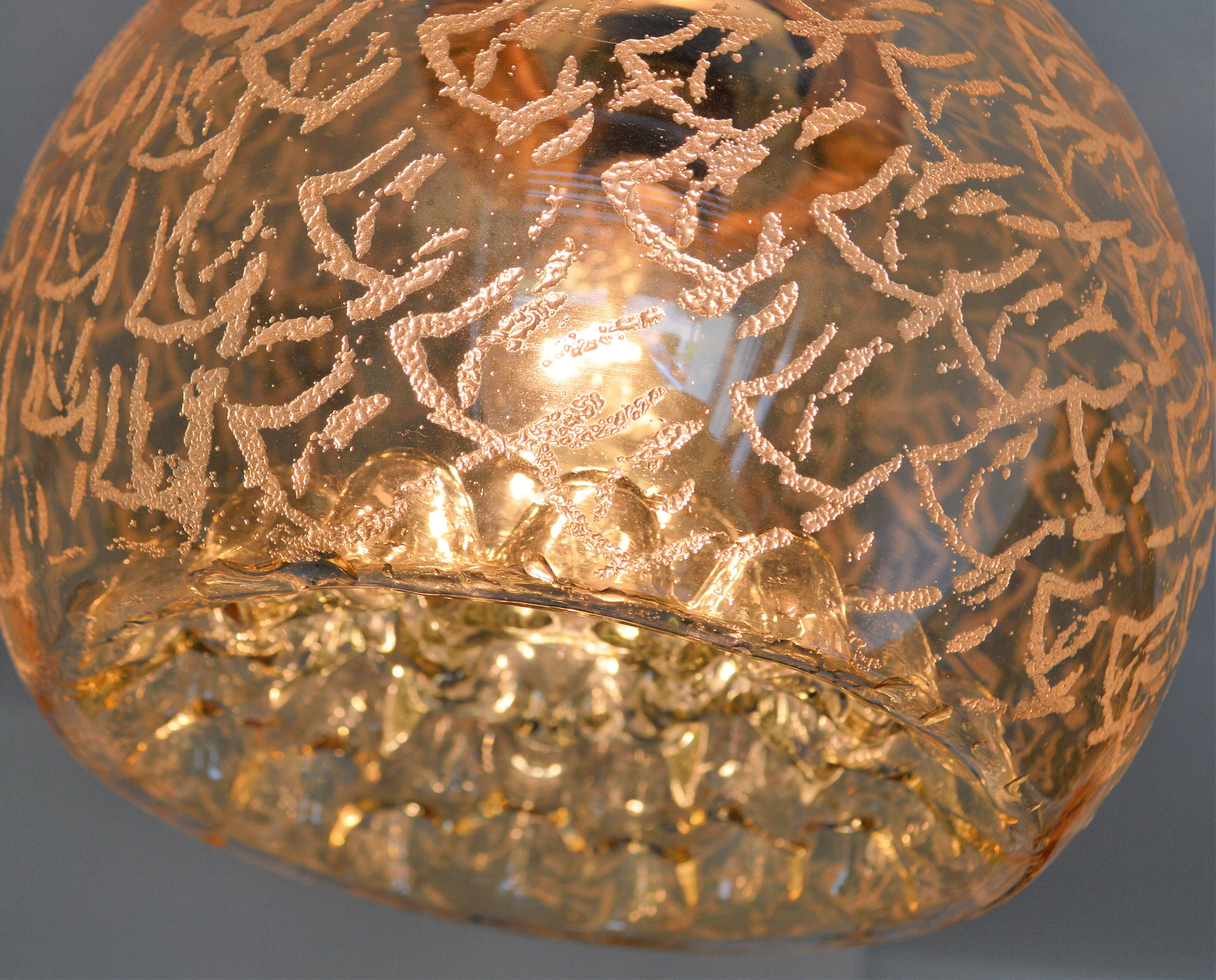 Glass chandelier lamp by Helena Tynell for Glashütte Limburg 1960s