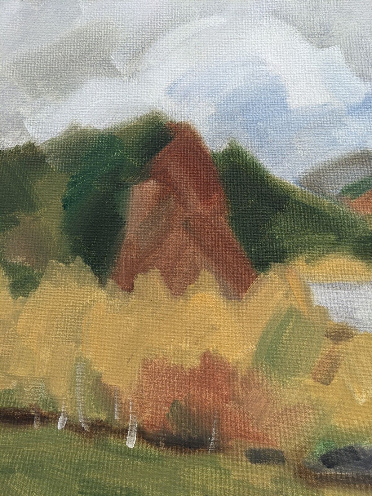 Mid 20th Century "Autumn View" Swedish Expressionist Landscape Oil Painting, Framed