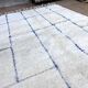 White and blue rug 250cmx150cm