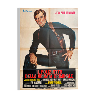 Original Italian cinema poster "Fear on the city" Jean-Paul Belmondo 100x140cm 1975