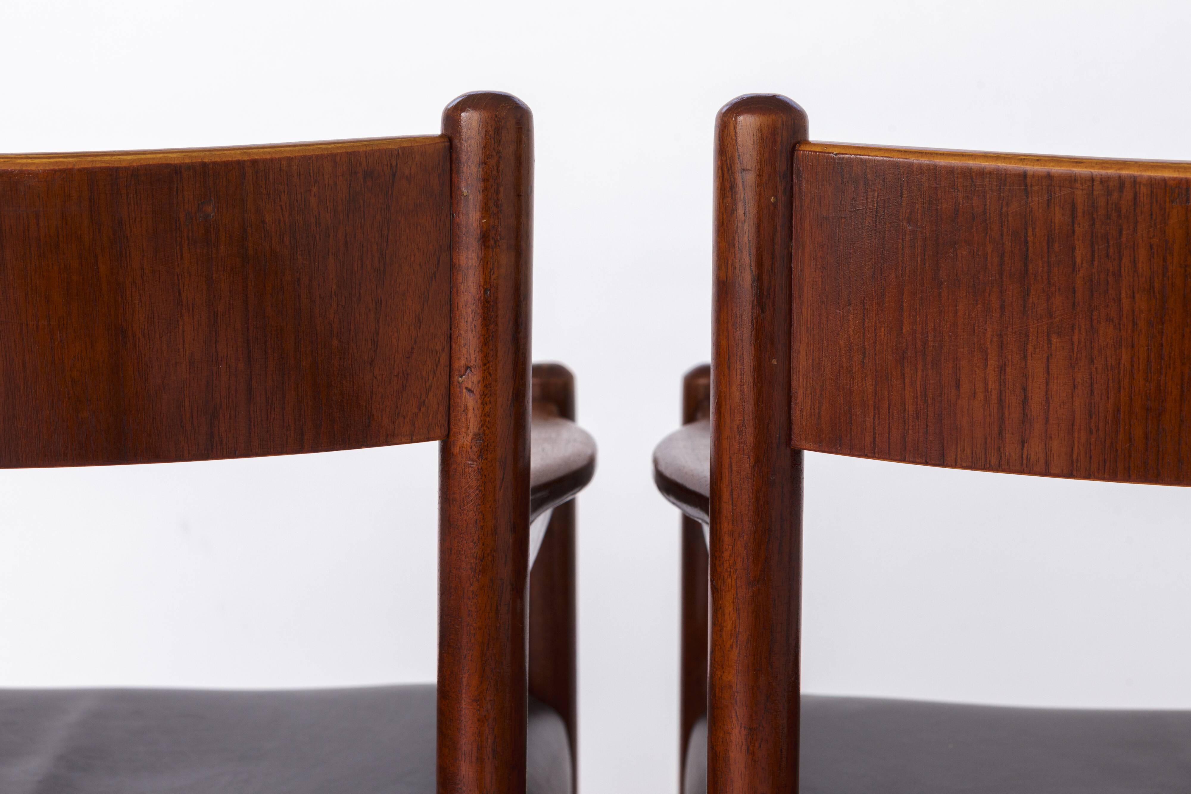 4 of 8 Vintage Armchairs, 1960s, Danish, Teak