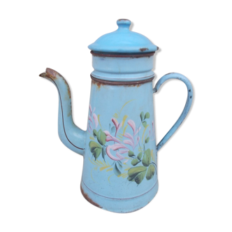 Blue enamelled coffee maker