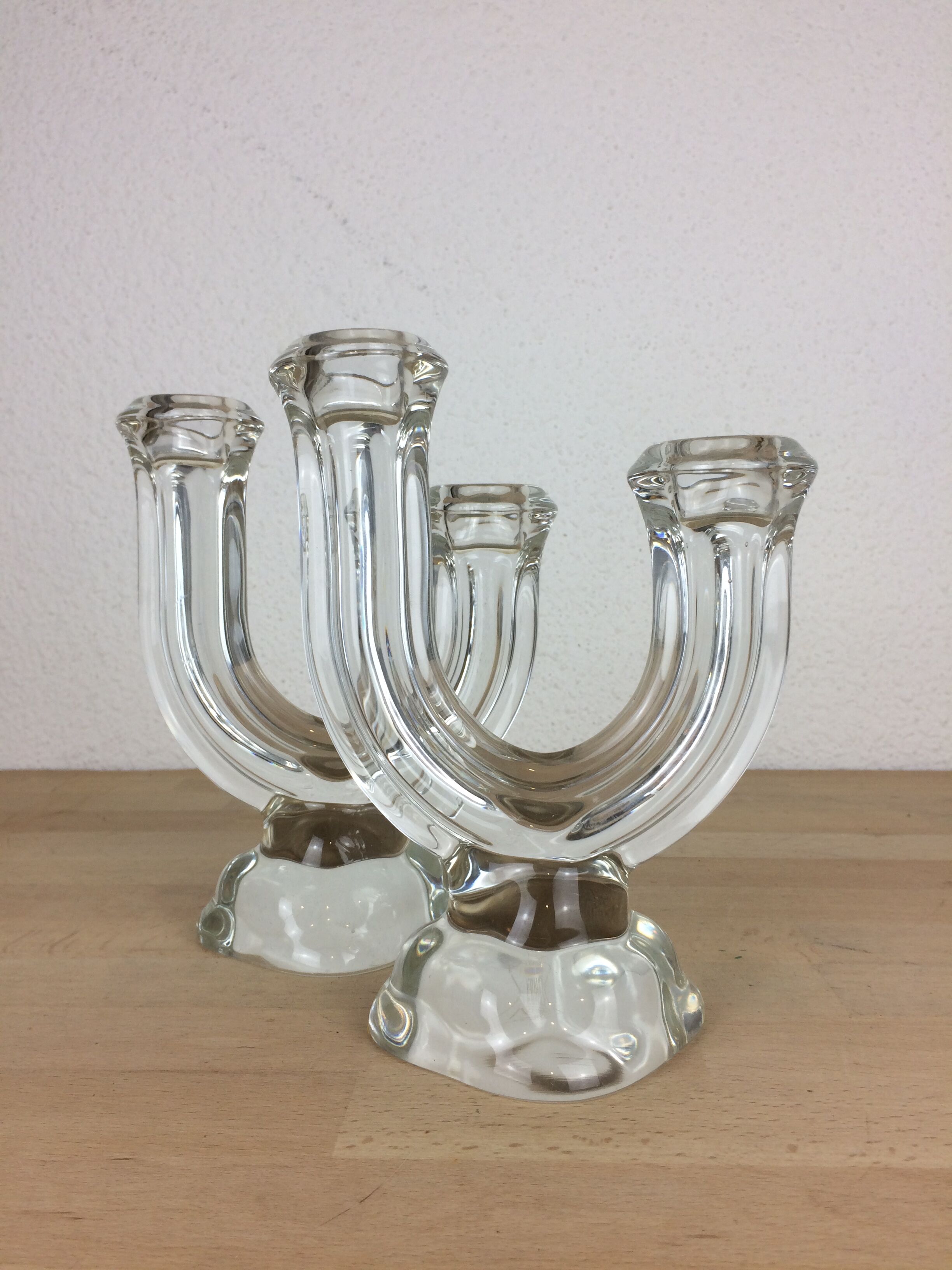Pair of Vannes crystal candle holders