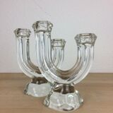 Pair of Vannes crystal candle holders