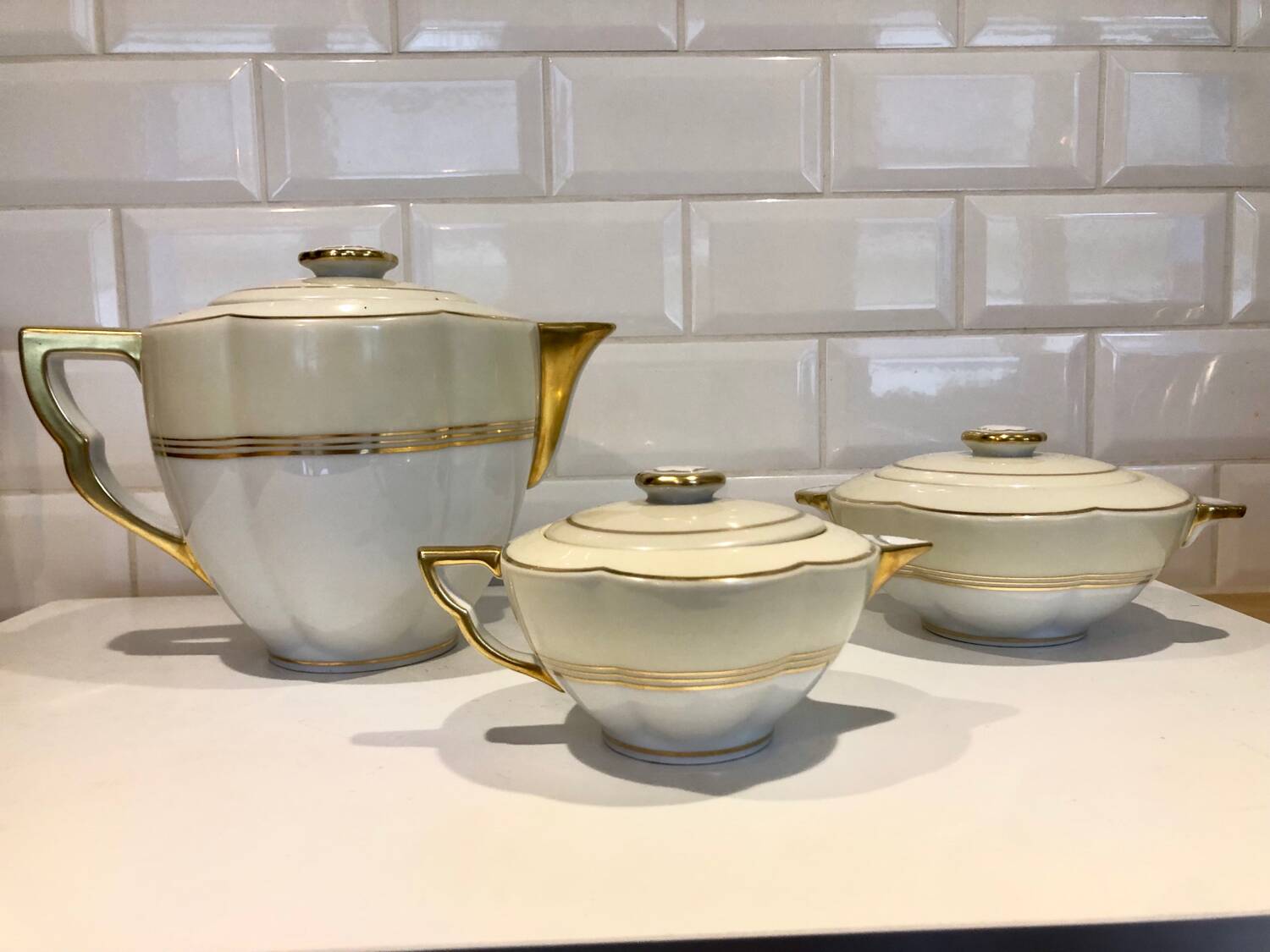 Charles Ahrenfeldt 3-piece art deco coffee service - Limoges