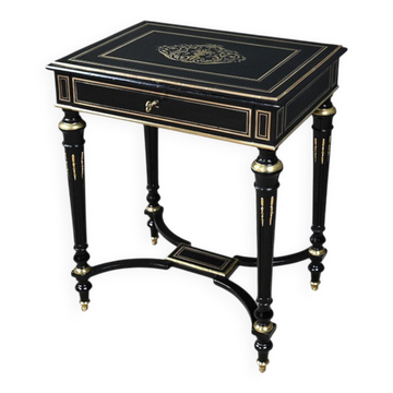 Blackened wood work table, Napoléon III period – 2nd half of the 19th century