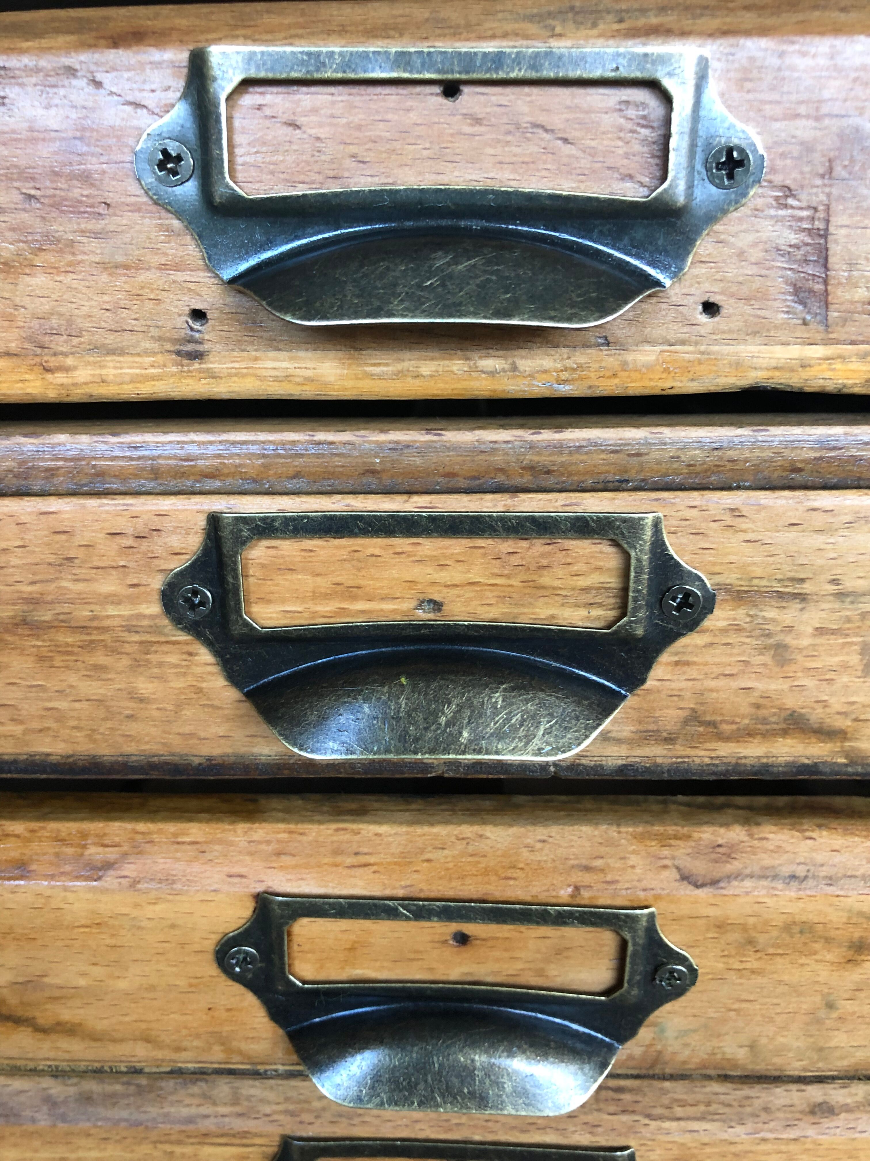 Oak craft cabinet has 13 drawers circa 40's / 50's