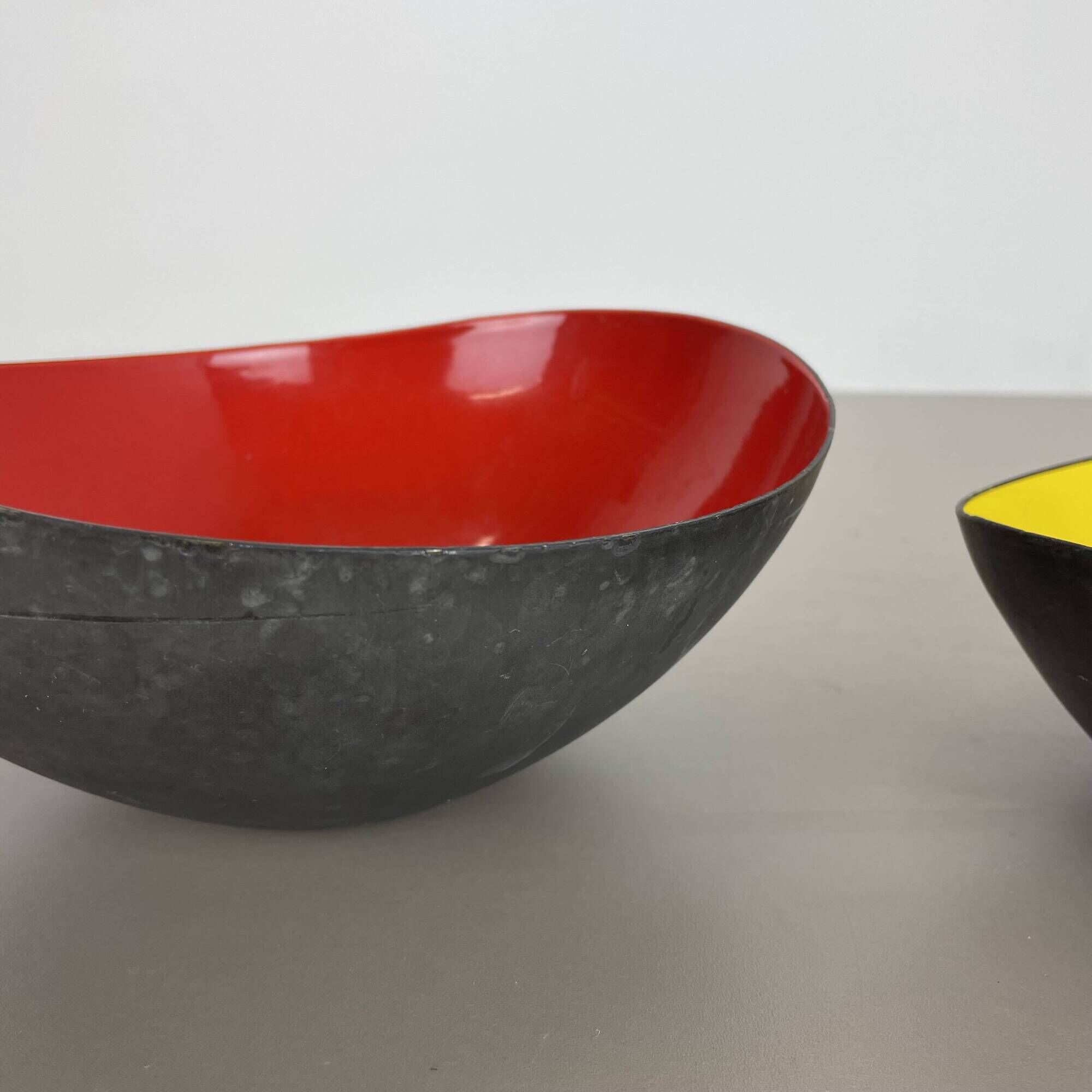 Set of 2 Krenit metal bowls by Herbert Krenchel for Ørskov, Torben, Denmark 1950