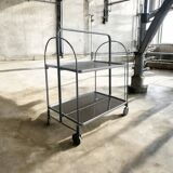 Vintage Folding Bar Cart/Side Table on Wheels
