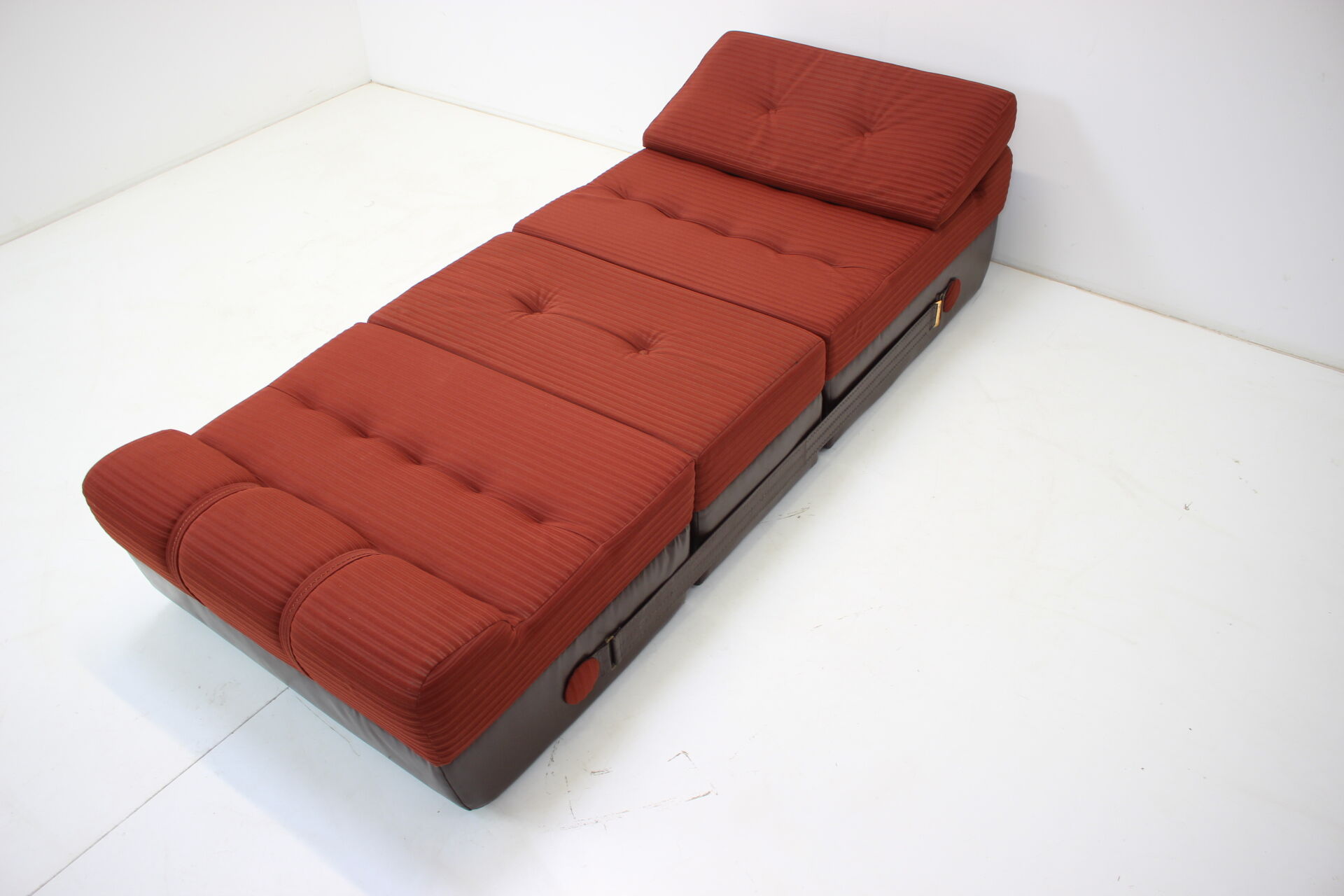 Mid-century Folding Armchair and Footstool or Daybed,1970's.