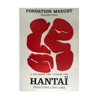 Affiche originale éditée en lithographie Simon Hantai, Fondation Maeght, 1968