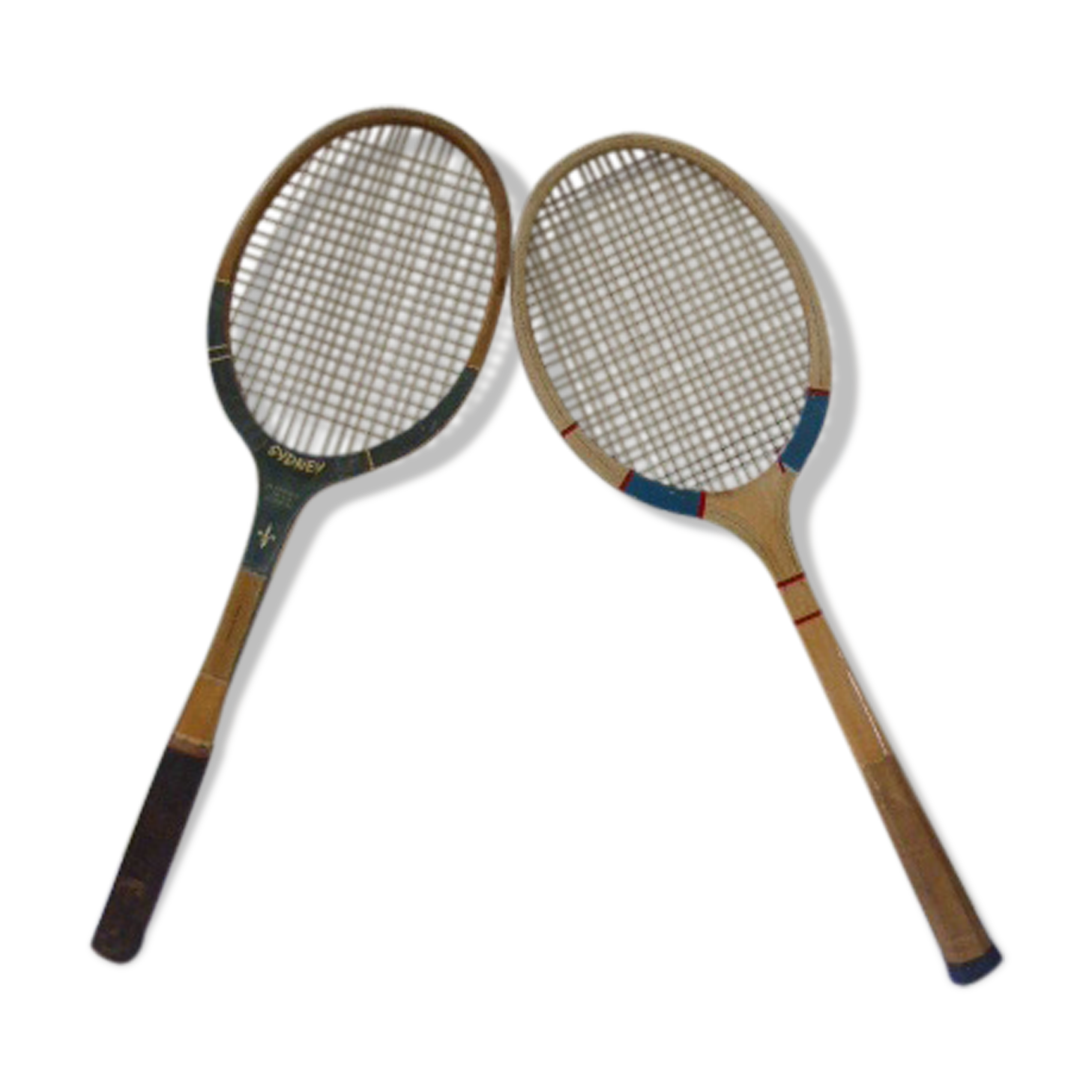 Lot of two wooden tennis rackets Florence de Courtie et Revenge