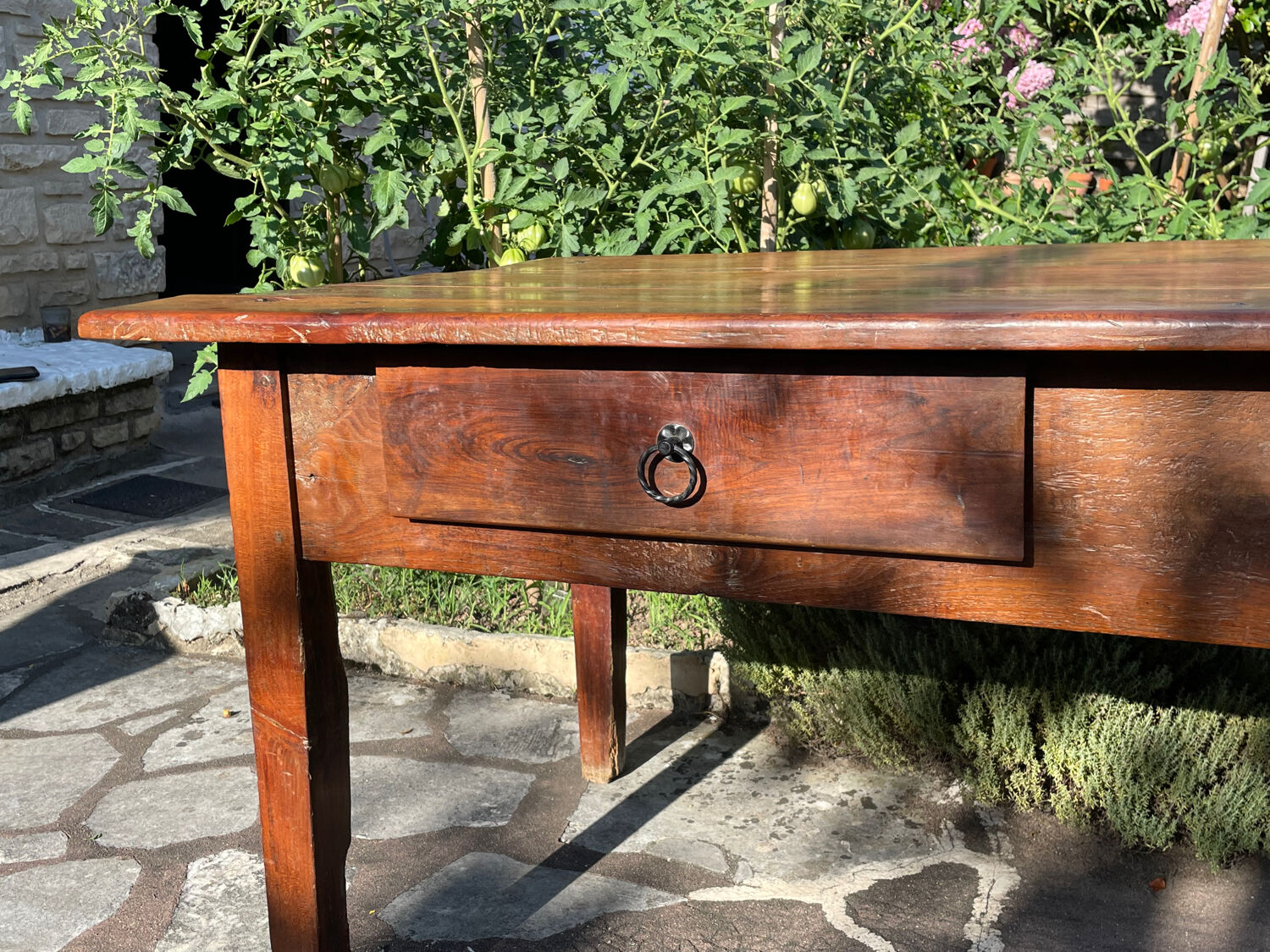 Antique farmhouse table in solid oak, 1900