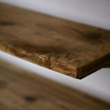 Metal and wood wall shelf