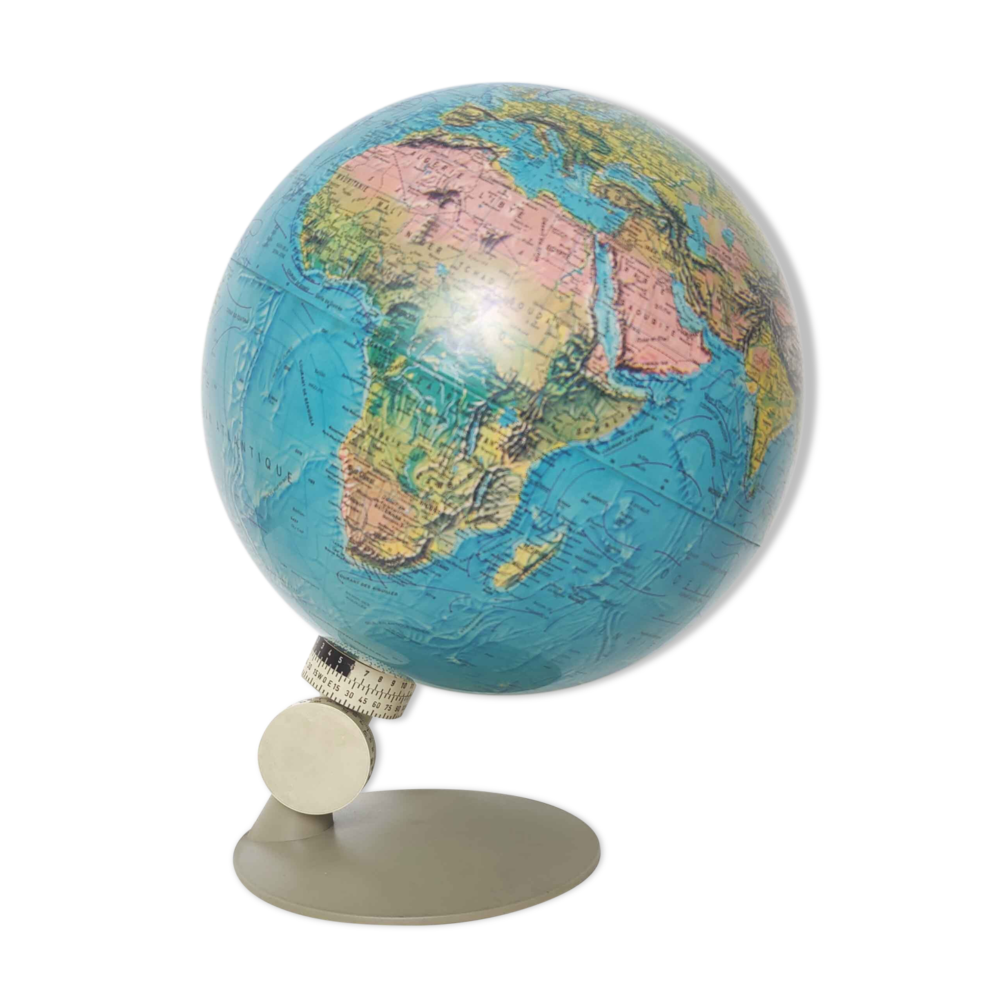 Vintage globe luminous world map Scan Globe Denmark 1973