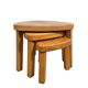 Set 3 Vintage brutalist oak side nesting tables triangular