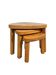Set 3 Vintage brutalist oak side nesting tables triangular