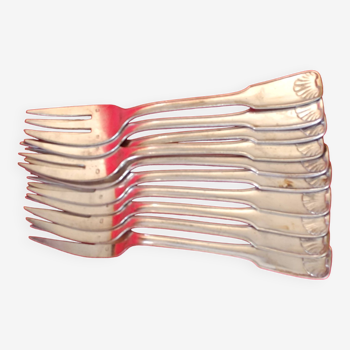 10 Fish forks. Shell Model;