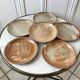 Set of 6 dessert plates in artisanal sandstone 60s-70s
