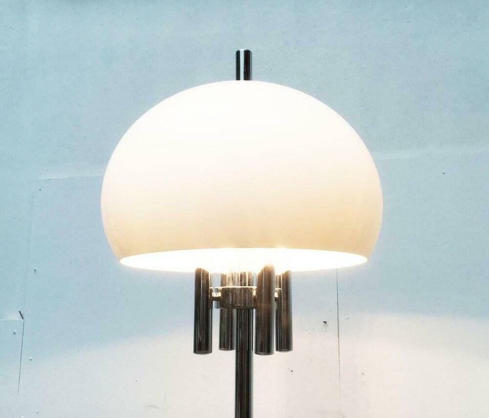 Italian space-style floor lamp from the 1960s with a stone base.
