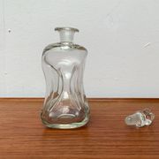 Danish Vintage Glass Kluk Kluk Bottle with Crown Glass Stopper from Holmegaard, 1970s