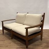 Scandinavian two-seater sofa reupholstered