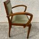 Pair of green velvet bridge armchairs
