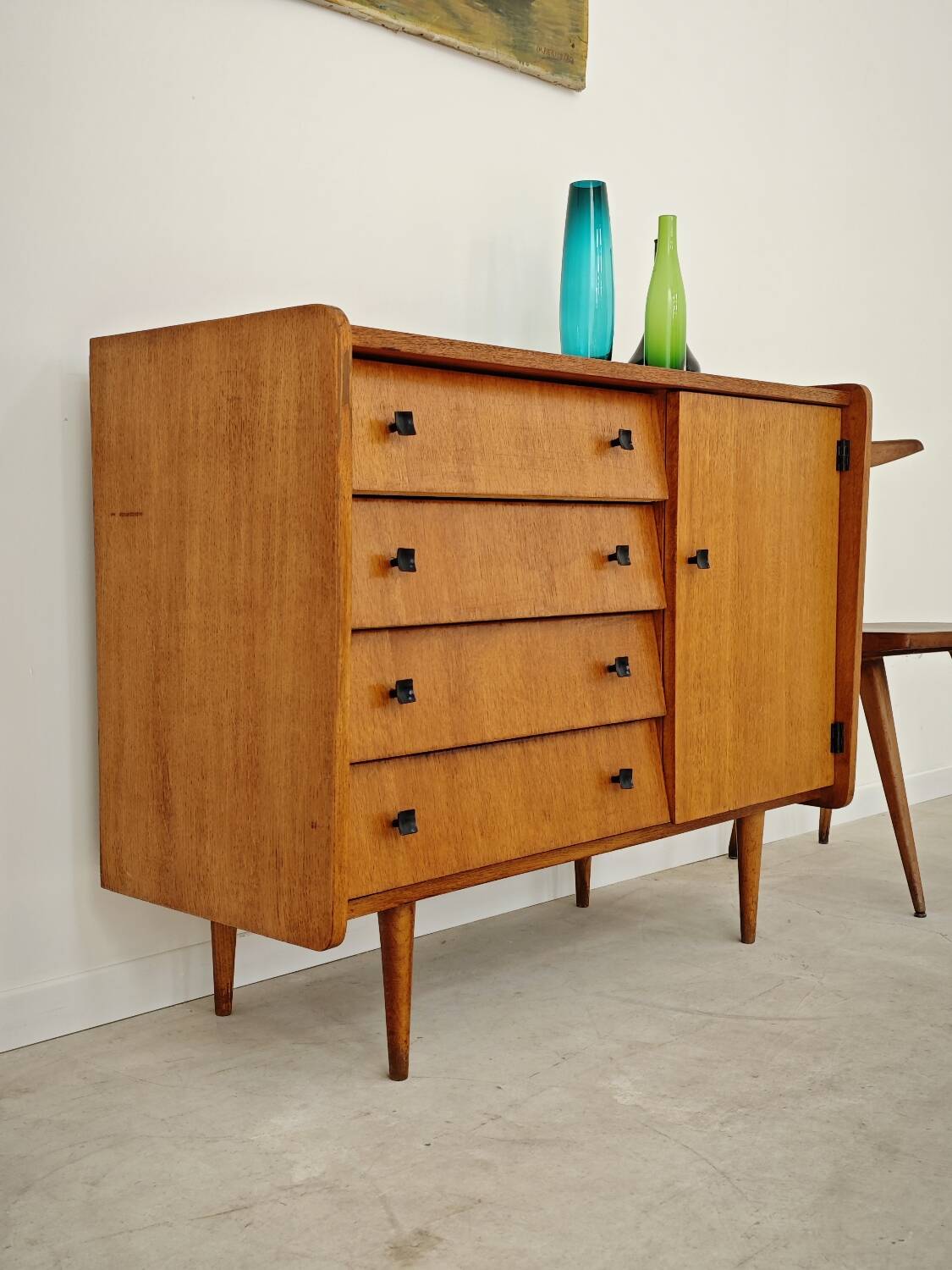 Small sideboard with spindle legs, France 1960